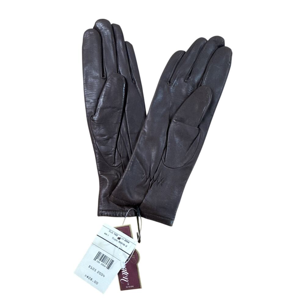 Vintage Worthington Women's Chocolate Soft Leather Gloves Lined Size S